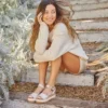 Diana-sandaler med kilklack för dam