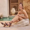 Majorca-sandal med remmar och klack för damer