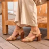 Majorca-sandal med remmar och klack för damer