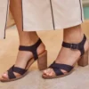 Majorca-sandal med remmar och klack för damer